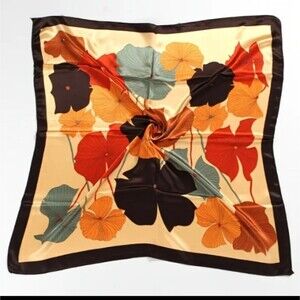 Luxury Plant print silky scarf summer wrap shawl